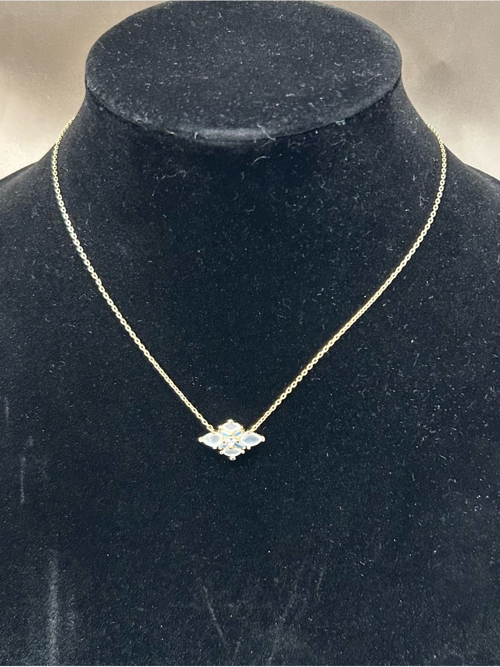 Kendra Scott Gold Tone Necklace with Opalescent White Stones
